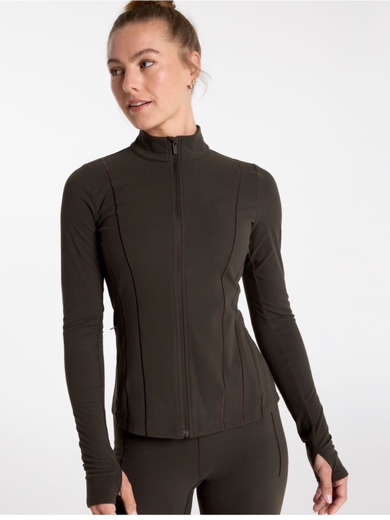 CALIA by Carrie Underwood Tops - CALIA by Carrie Underwood Olive Zip-Front Performance Jacket